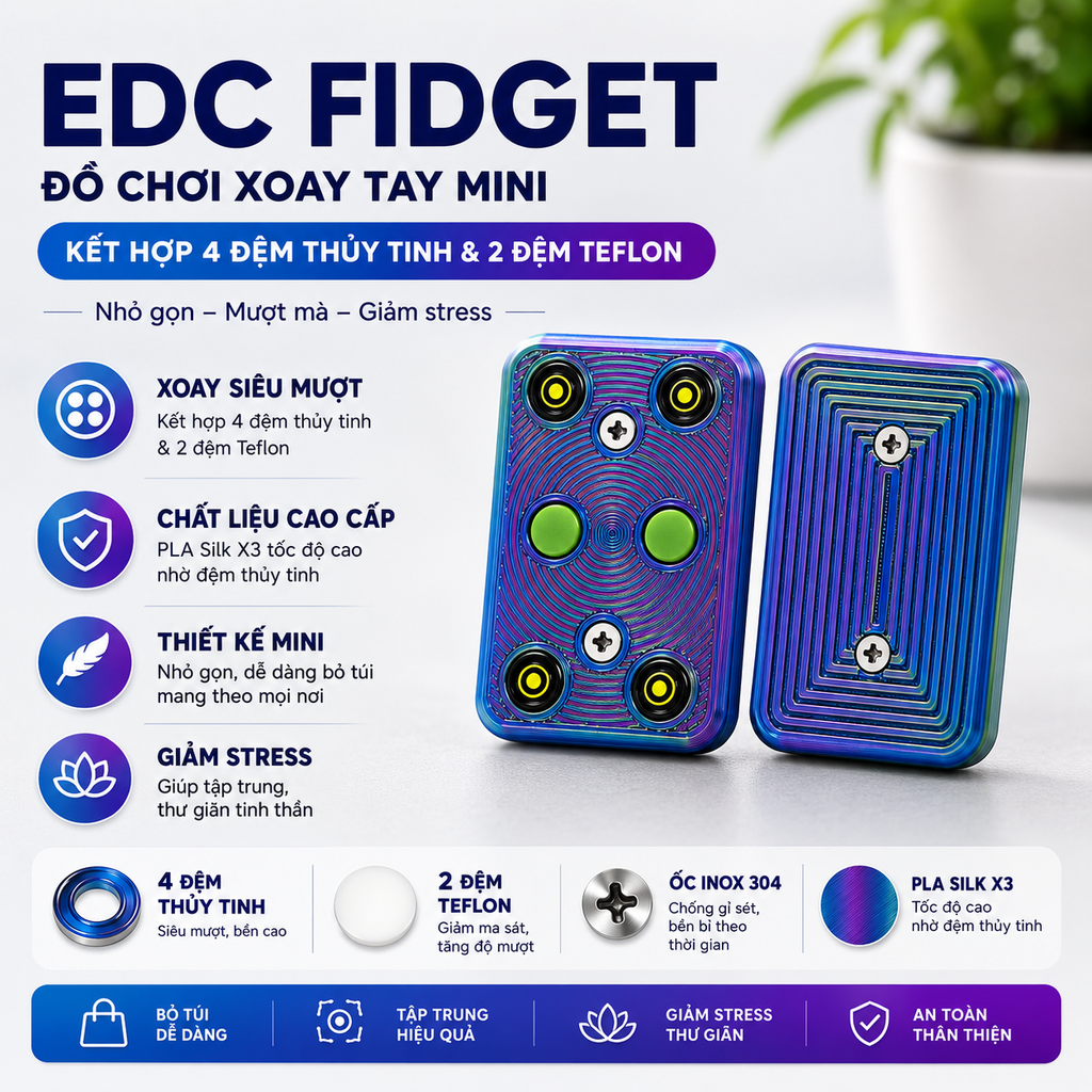 EDC Freehand CHUNEDC 6x8 (X3 tốc độ)- Fidget Toy Nam Châm Giảm Stress Đồ Chơi EDC