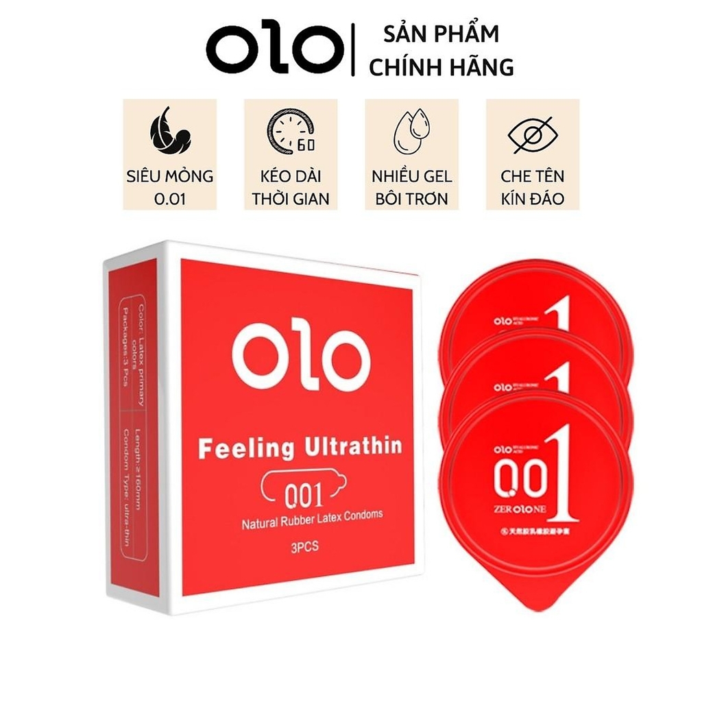 Bao cao su siêu mỏng, gel ấm OLO Passionate Factor 001