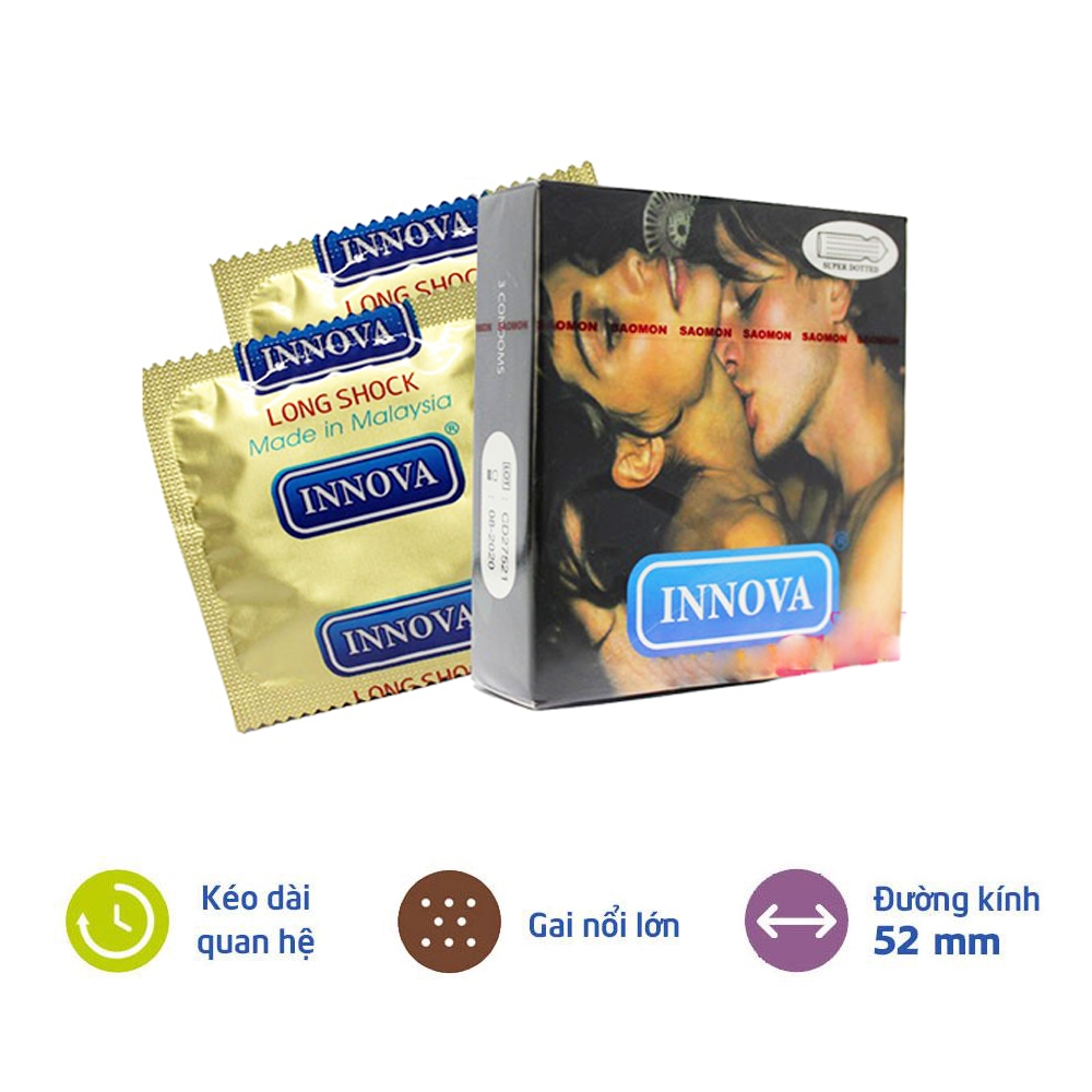 Bao cao su kéo dài thời gian Innova 4in1 (Hộp 3 bao)