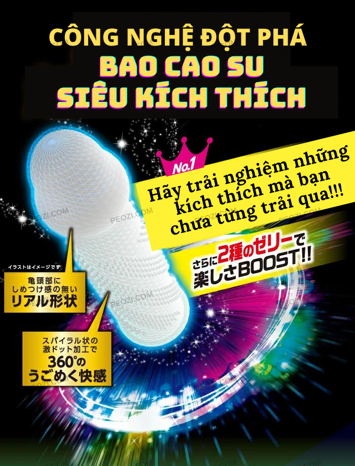 Bao cao su Geki Dot Jex Long Play - Kéo dài thời gian - Hộp 8 cái