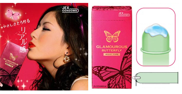 Bao cao su Jex Glamourous Butterfly Moist - Hộp 12 cái