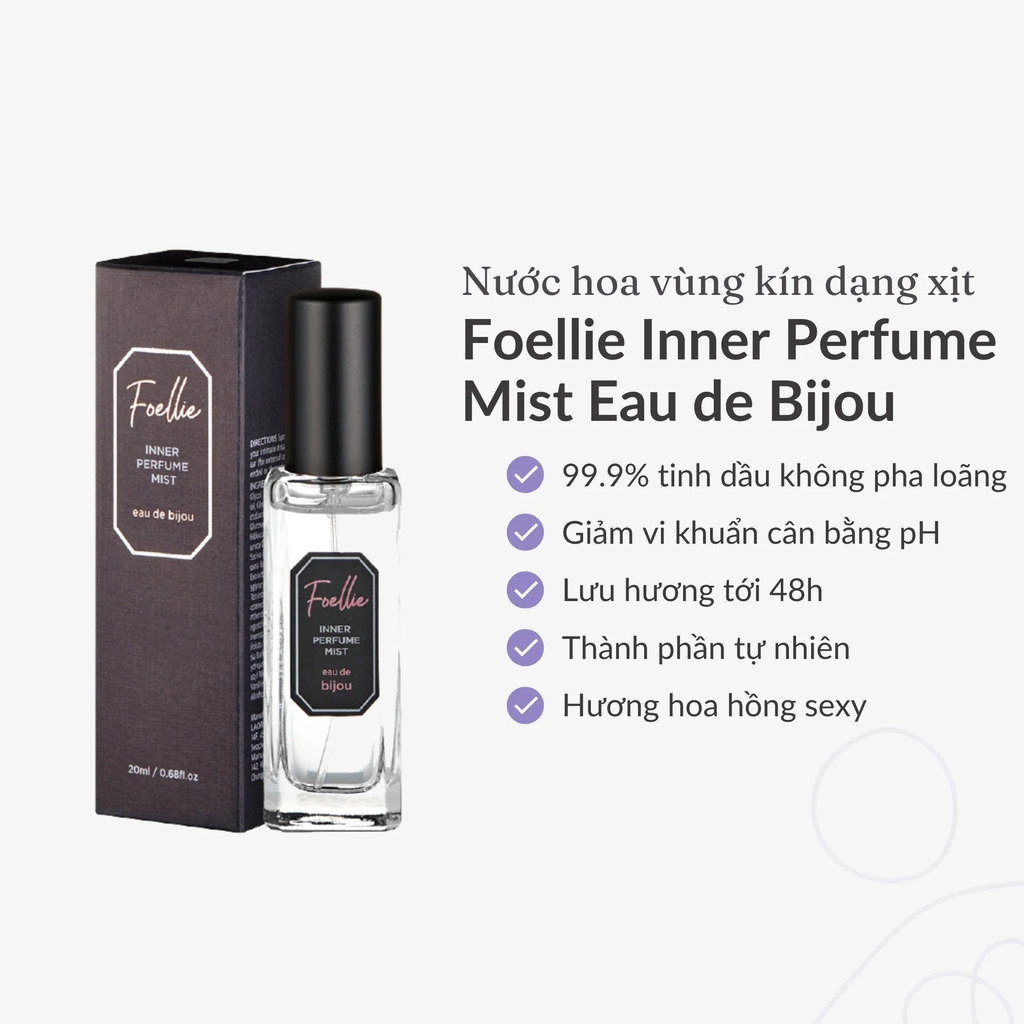 Nước hoa vùng kín dạng xịt Foellie INNER PERFUME MIST Eau De Bijou