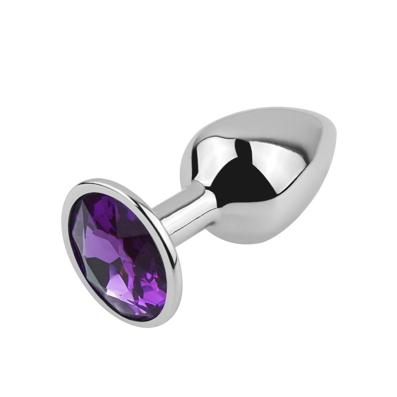 Phích cắm hậu môn inox gắn đá (nhiều màu) - Stainless Metal Jewelry Butt Plug