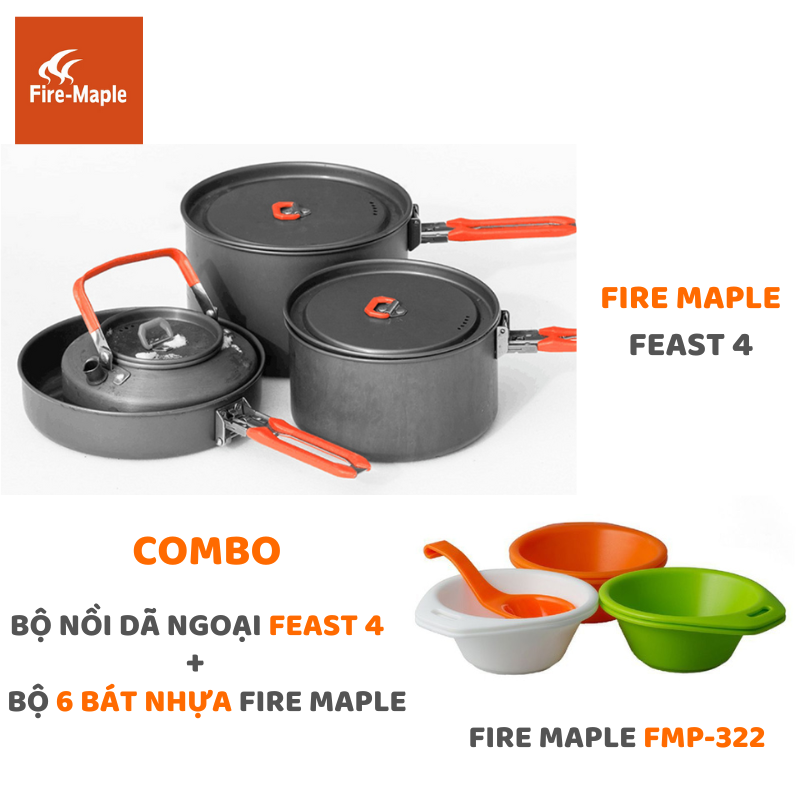 BỘ NỒI NẤU ĂN DÃ NGOẠI, CẮM TRẠI FIRE MAPLE FEAST 4