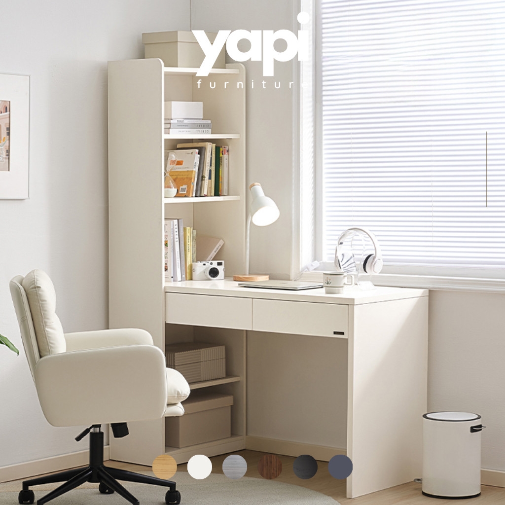 Bàn làm việc, bàn học liền kệ sách có ngăn kéo 120x50x170cm Yapi-417