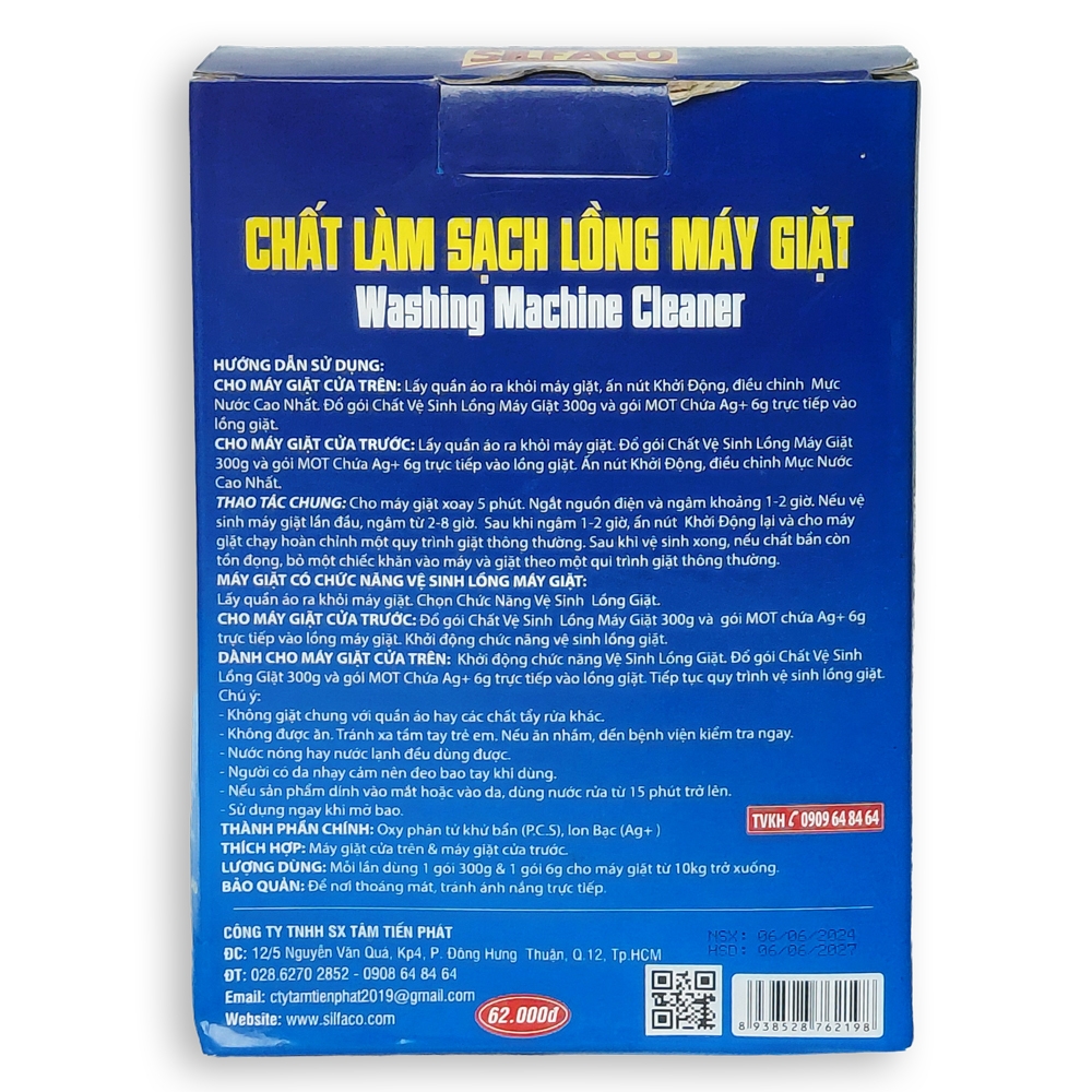 Bột tẩy lồng máy giặt SILFACO 300gr