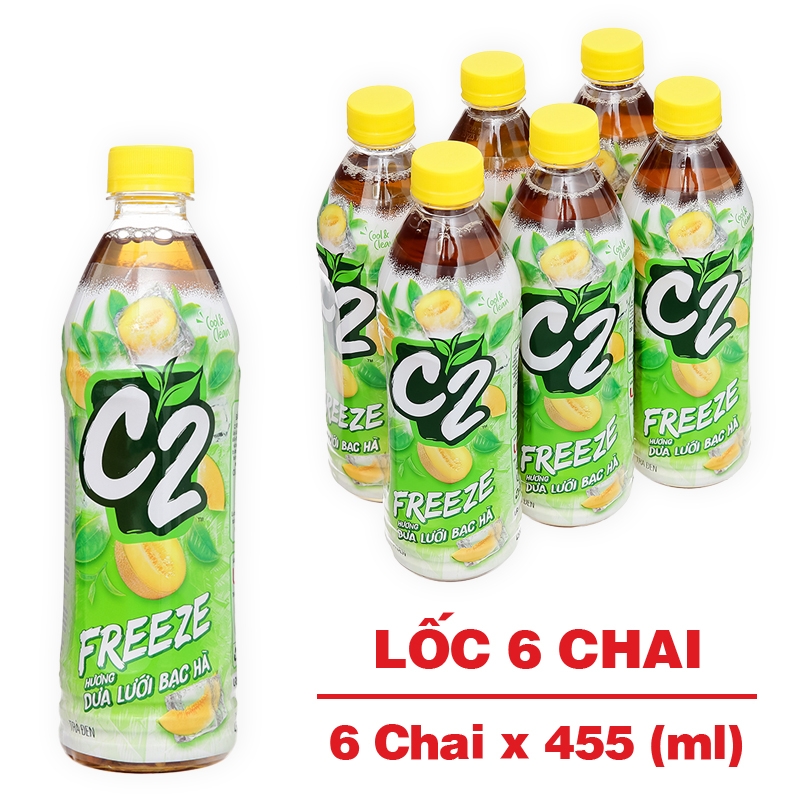 Trà đen C2 Freeze dưa lưới bạc hà 455ml