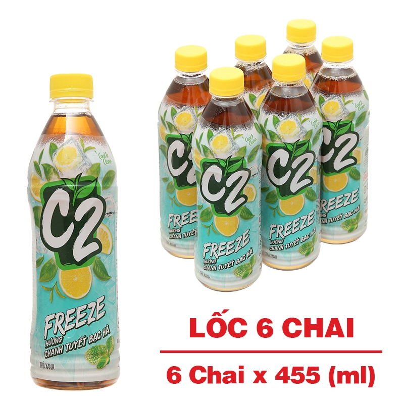 Trà xanh C2 Freeze hương chanh tuyết bạc hà 455ml