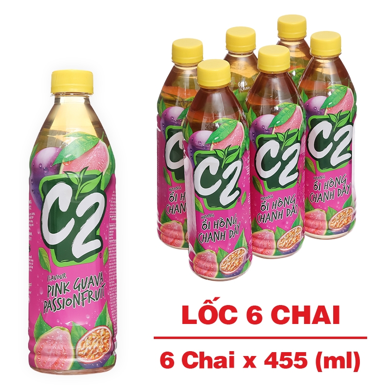 Trà xanh C2 ổi hồng chanh dây 455ml
