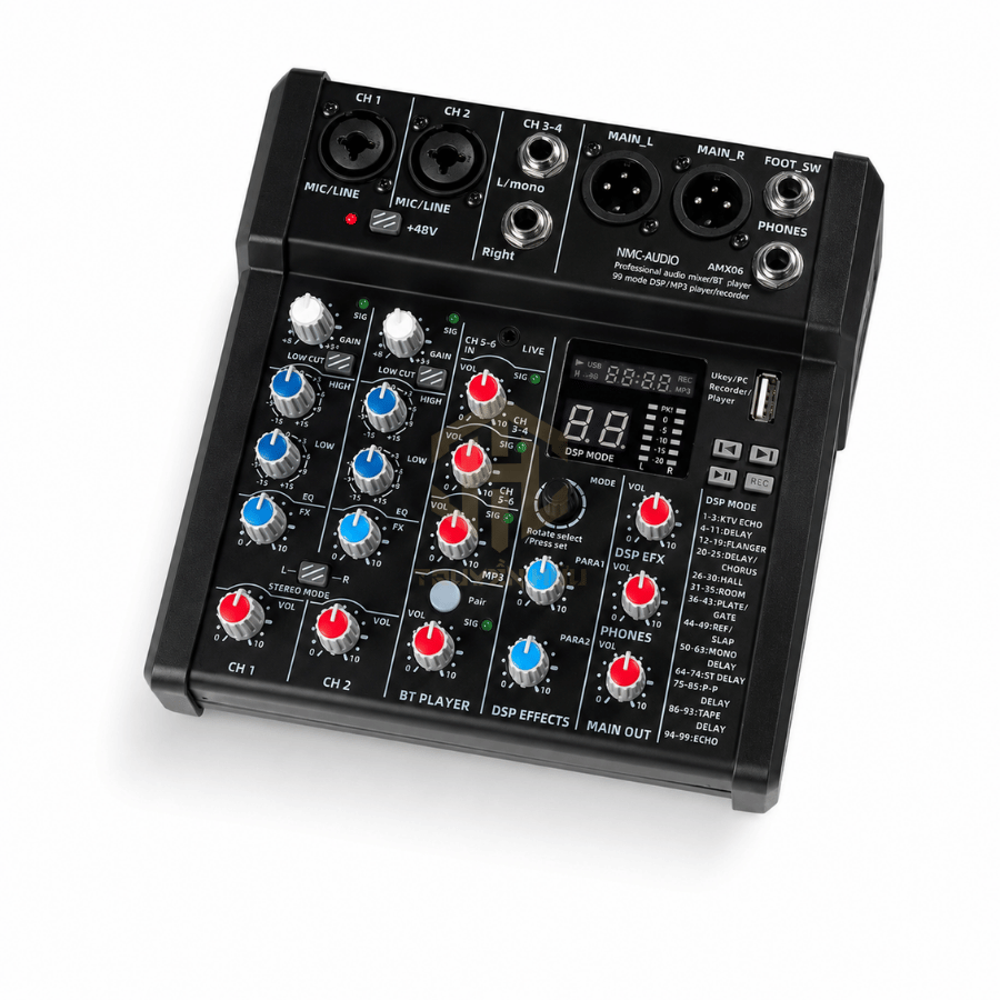 Mixer Livestream NMC-AUDIO AMX06 - 99 hiệu ứng DSP chuyên nghiệp