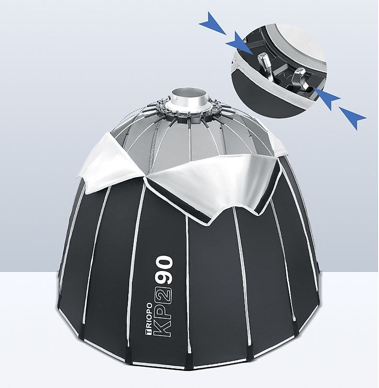 SOFTBOX PARABOLIC THAO TÁC NHANH TRIOPO KP2-90 90cm có tổ ổng