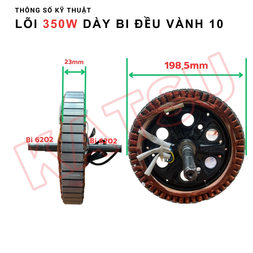 Lõi motor 350W Dày - Bi đều 202