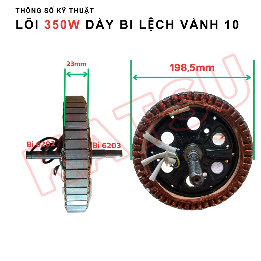 Lõi motor 350W Dày - bi lệch