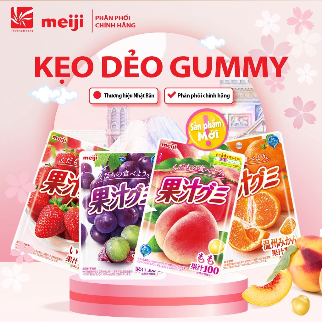 [ KẸO DẺO MEIJI ] Kẹo chính hãng Meiji Nhật Bản Gummy 54g