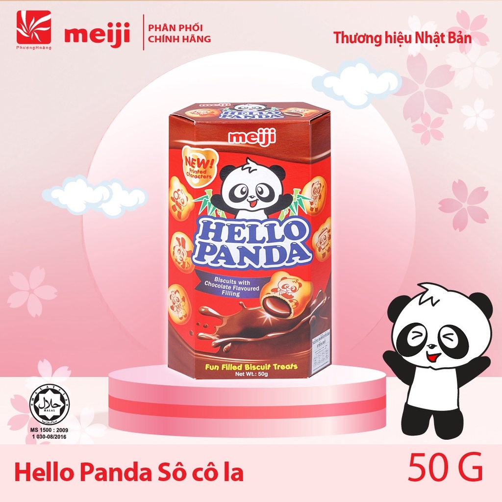 Bánh Gấu Hello Panda Socola/Dâu/Sữa/Cream/Trà Xanh Meiji Chocolate/Strawberry/Milk/Double chocolate/Matcha 50g Nhật Bản