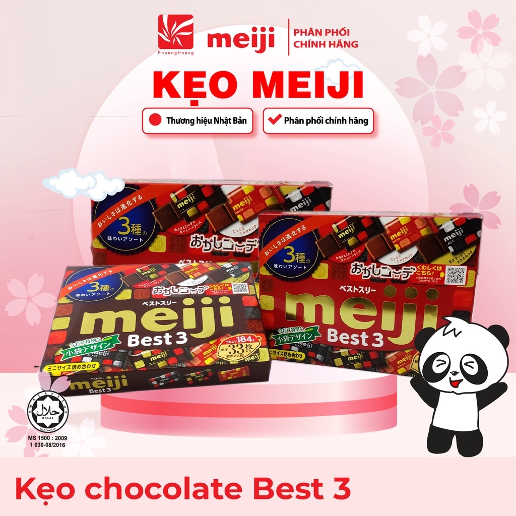 [CHOCOLATE MEIJI] Kẹo Socola Meiji Best 3 mixed 27 cái (108g)
