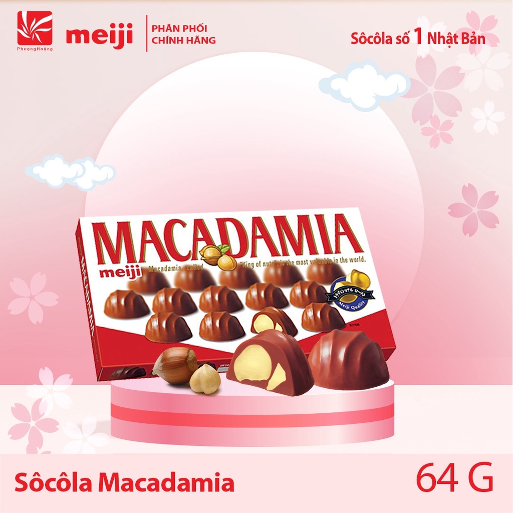 [ CHÔCOLATE MEIJI ]Nhân Hạt Mắc Ca Chocolate 64g
