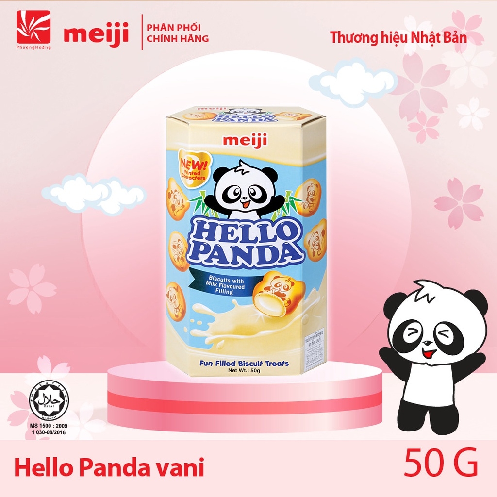 Bánh Gấu Hello Panda Socola/Dâu/Sữa/Cream/Trà Xanh Meiji Chocolate/Strawberry/Milk/Double chocolate/Matcha 50g Nhật Bản
