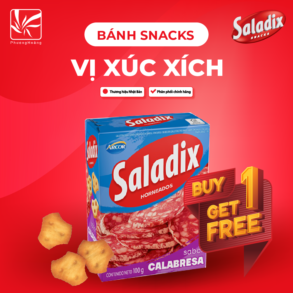 Bánh Snack Saladix Duo vị Giăm bông, phô mai, xúc xích - Mua 1 tặng 1