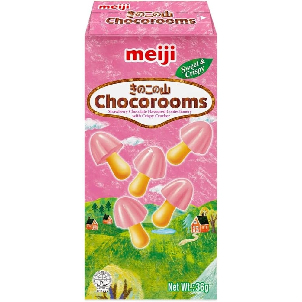 [CHOCOLATE MEIJI ] Bánh nấm phủ socola Chocorooms 2 vị Sữa/Dâu