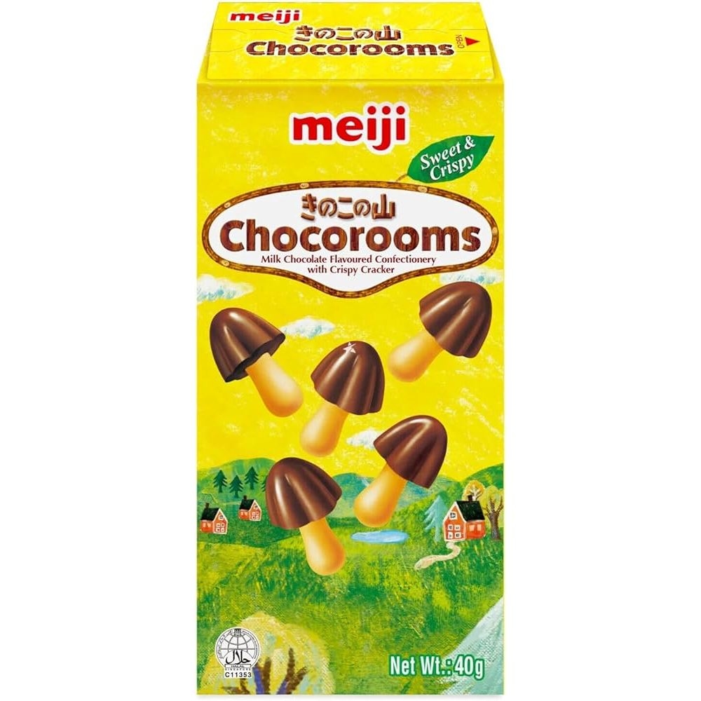 [CHOCOLATE MEIJI ] Bánh nấm phủ socola Chocorooms 2 vị Sữa/Dâu
