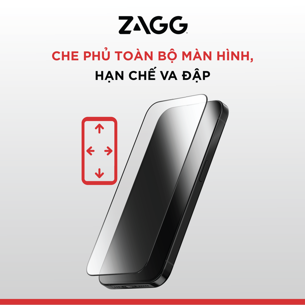 Kính dán màn hình iPhone 17 Series - ZAGG Plus Edge Không khay