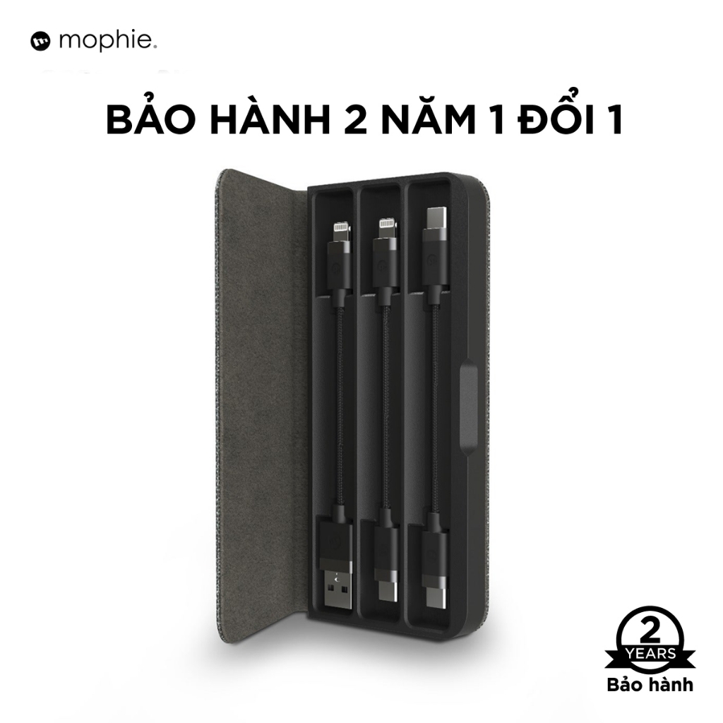 Bộ Hộp 3 Cáp Ngắn 10cm Đa Dụng - Mophie cable kit - Hàng chính hãng
