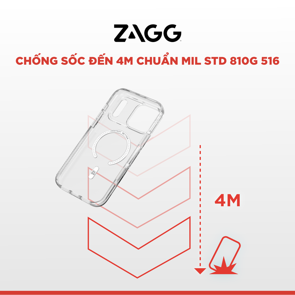 Ốp lưng iPhone 17 - ZAGG Crystal Palace Lite Snap - Clear