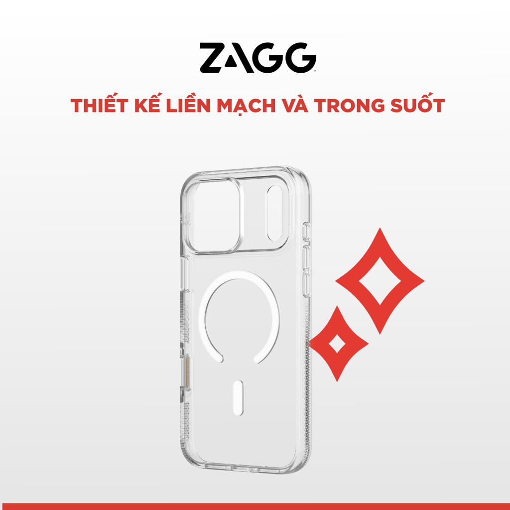 Ốp lưng iPhone 17 - ZAGG Crystal Palace Lite Snap - Clear