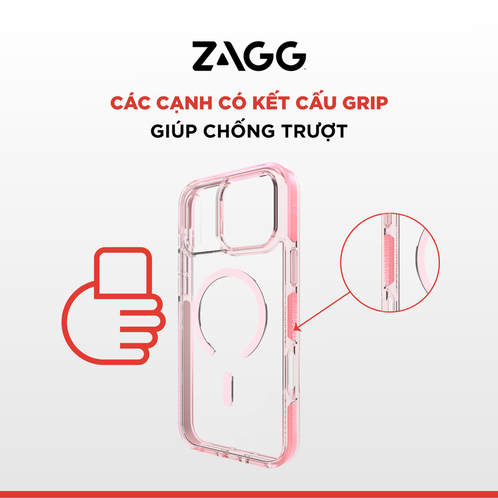 Ốp lưng iPhone 17 Pro Max - ZAGG Santa Cruz Snap - Pink Sorbet