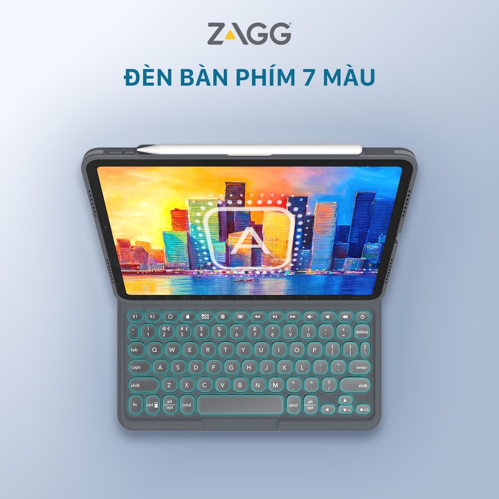 Ốp lưng kèm bàn phím iPad 10.2 inch - ZAGG Pro Keys