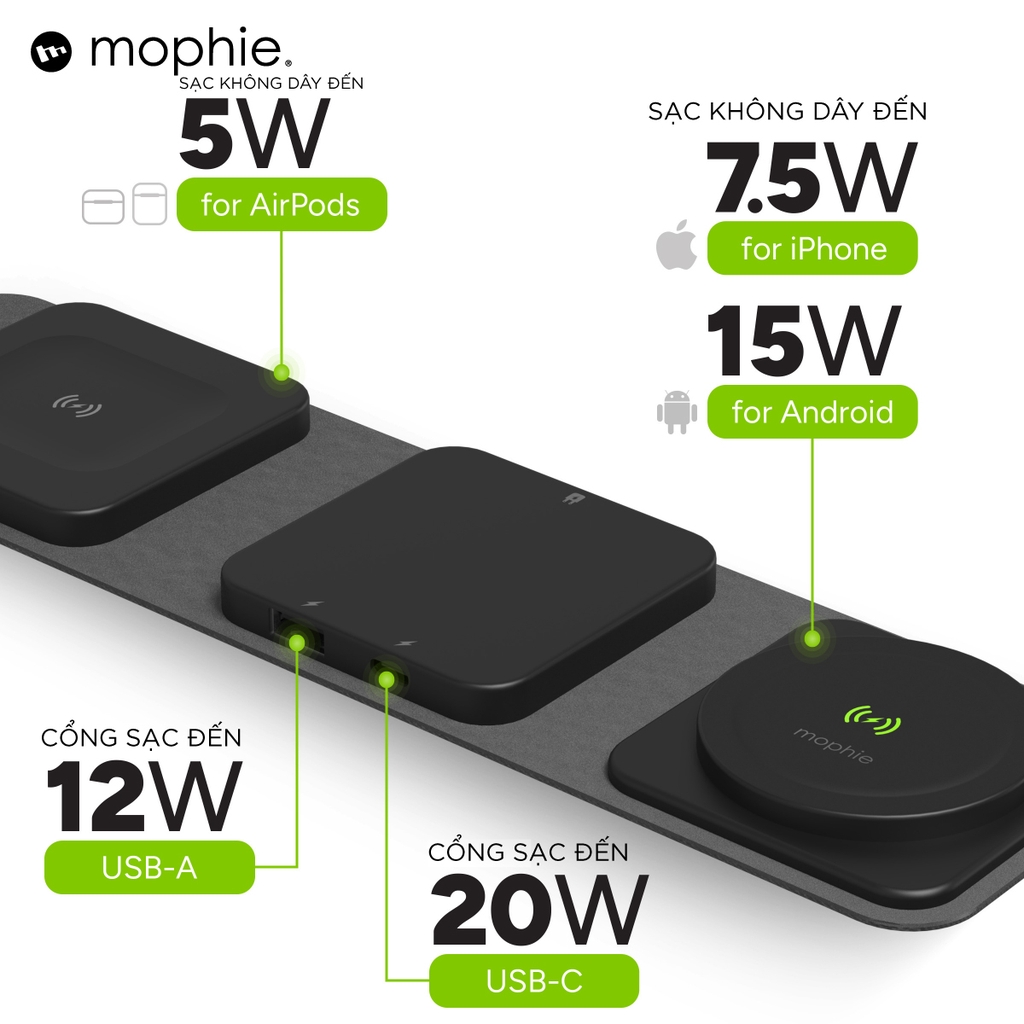 Đế sạc mophie Snap+ multi-device travel