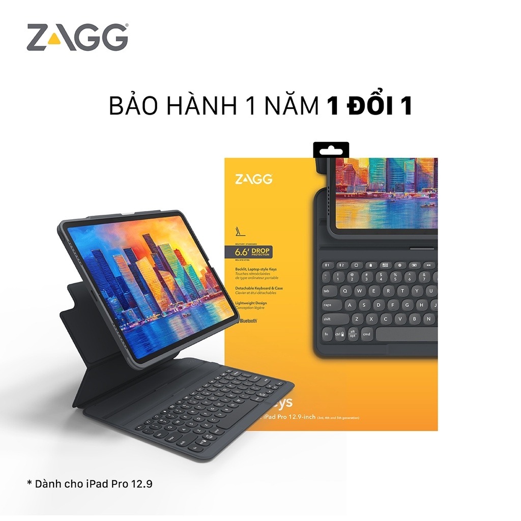 Ốp lưng kèm bàn phím ZAGG Pro Keys iPad Pro 12.9 inch