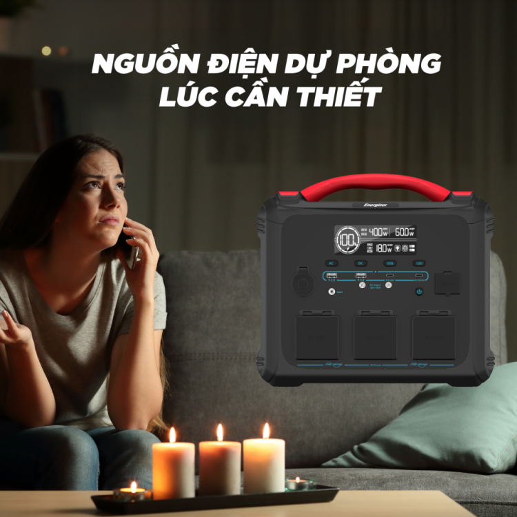 Trạm sạc dự phòng di động Energizer 1100Wh|1200W LMFP - PPS1100W2F