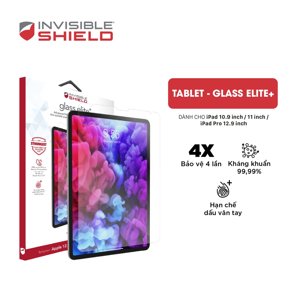 Miếng dán màn hình iPad 11 Pro/Air4 - InvisibleShield Glass Elite+