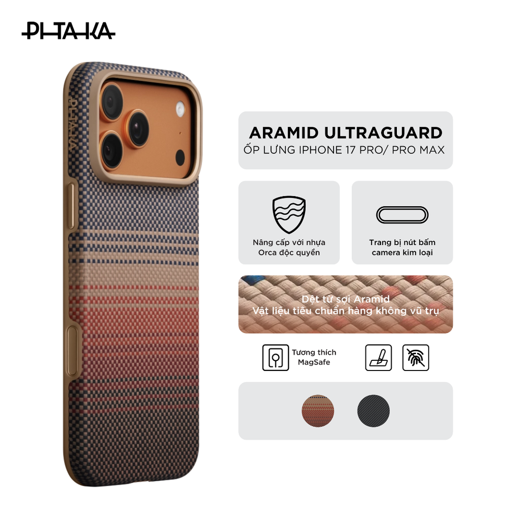 Ốp lưng iPhone 17 - PITAKA Aramid UltraGuard
