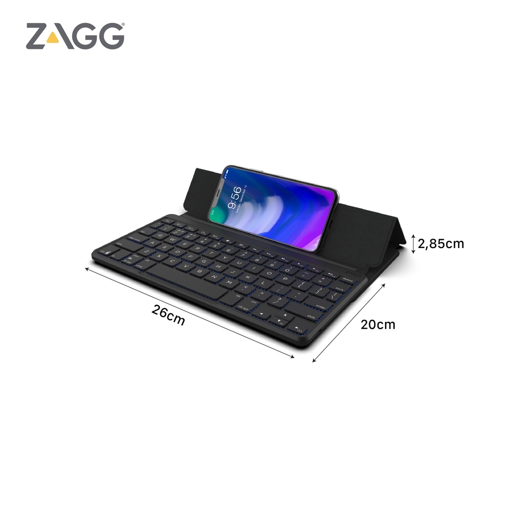 Bàn phím ZAGG 7 màu Backlit Keyboard - Fabric Stand Flex