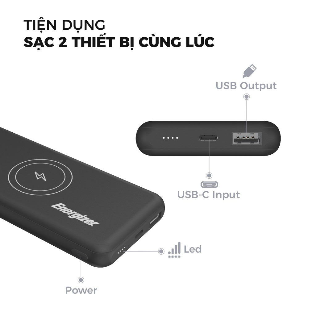 Sạc dự phòng Energizer 10,000mAh /37V - QE10007
