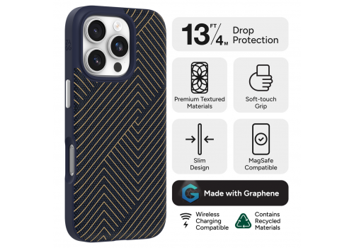 Ốp lưng iPhone 16 - ZAGG London Snap - Navy Gold