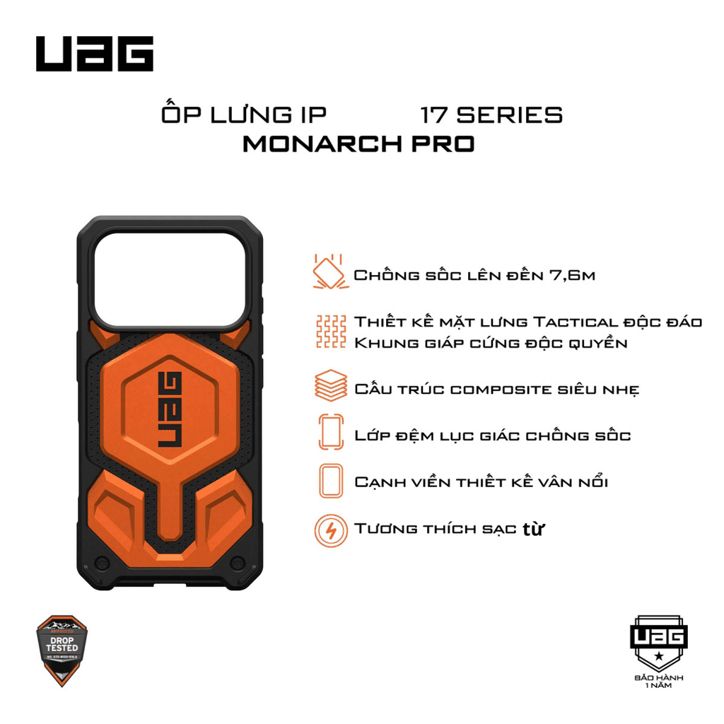 Ốp lưng iPhone 17 - UAG Monarch Pro
