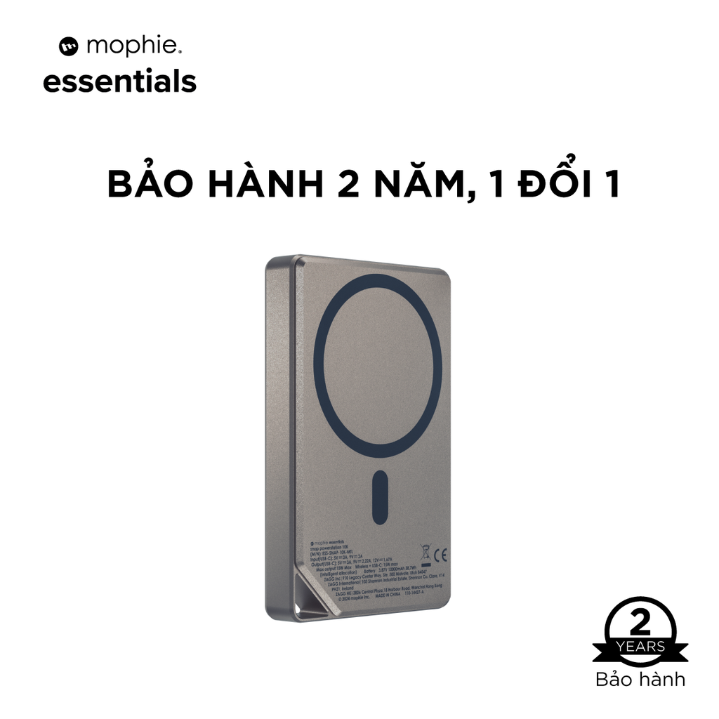 Sạc dự phòng mophie Essentials Snap+ 10,000mAh Metallic - Rose Gold - 401116530