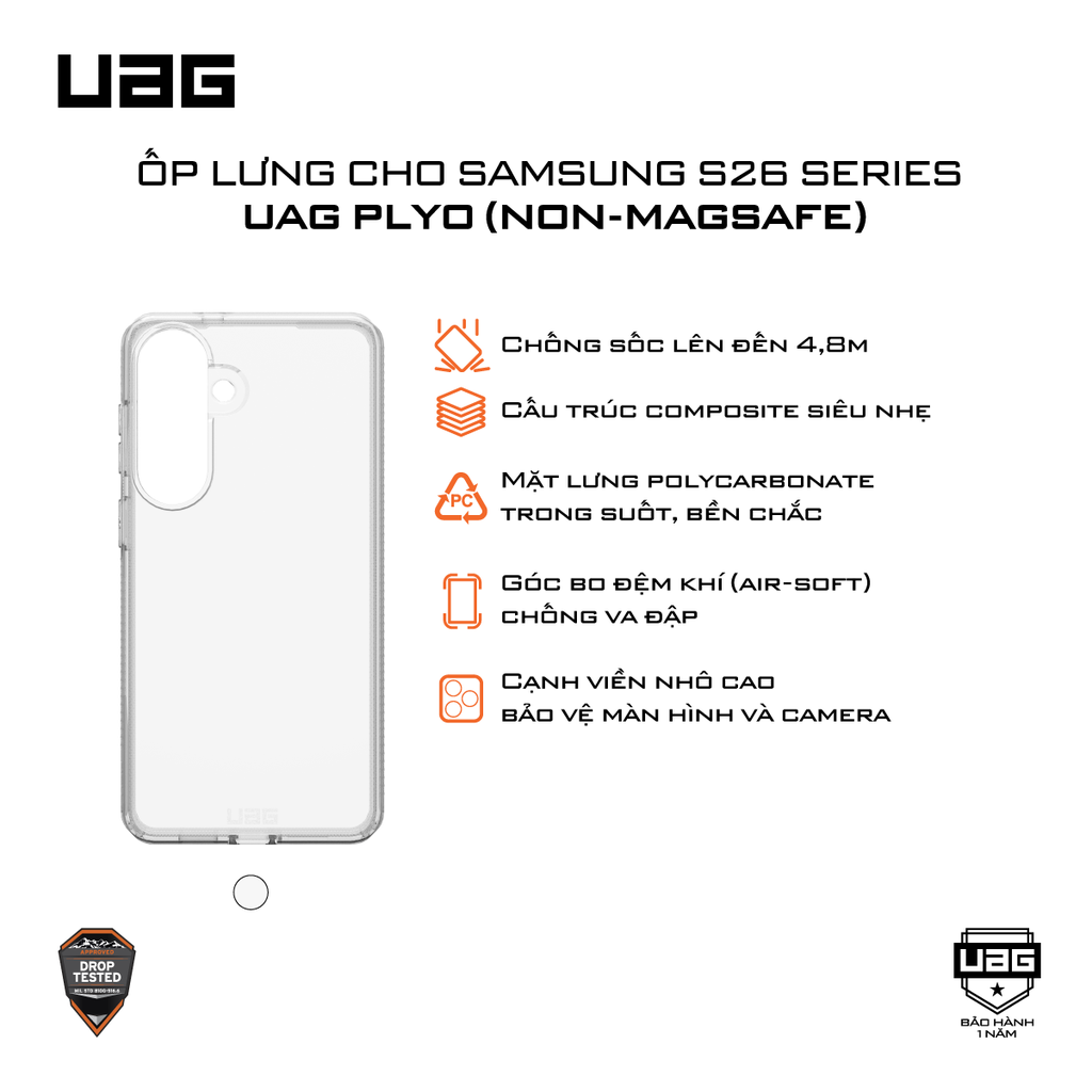 Ốp lưng Samsung S26 - UAG Plyo - Ice