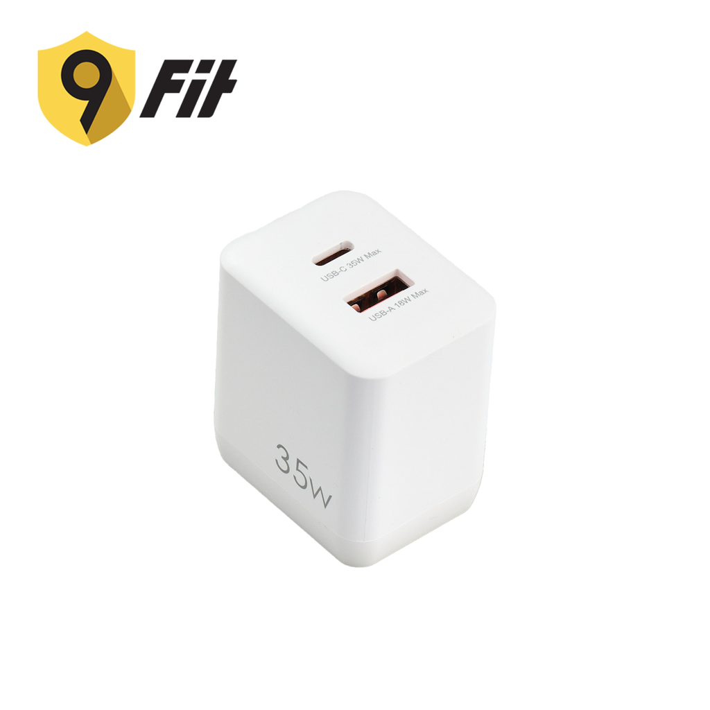 Sạc nhanh 9Fit Power Delivery 35W 1A1C GaN Tặng Cáp USB-C to USB-C