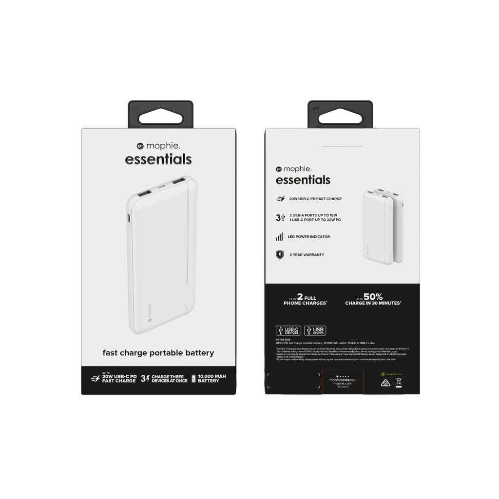 Sạc dự phòng mophie Essentials powerstation 10,000mAh