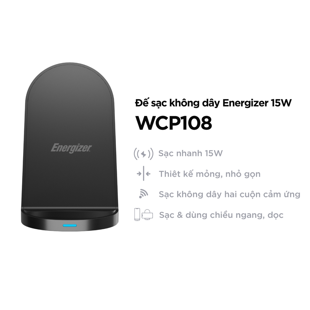 Đế sạc không dây Energizer Qi 15W - WCP107BK