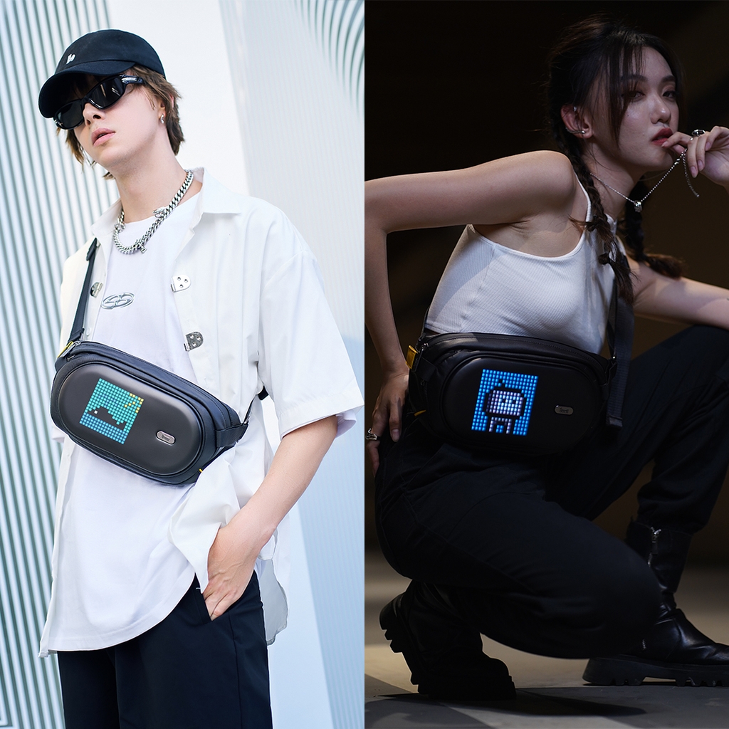 Túi đeo chéo màn hình LED Divoom Pixoo SlingBag-C nhỏ gọn, phong cách