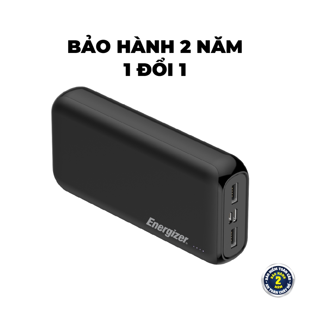 Sạc dự phòng Energizer 20,000mAh /37V Li-Polymer - UE20010BK