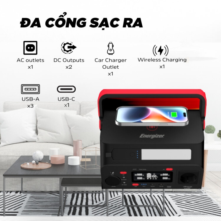 Trạm sạc dự phòng di động Energizer 293Wh|300W Li-ion - PPS300W2