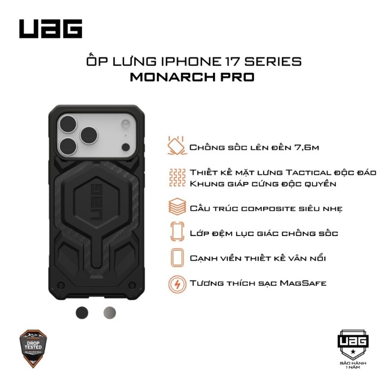 Ốp lưng iPhone 17 - UAG Monarch Pro