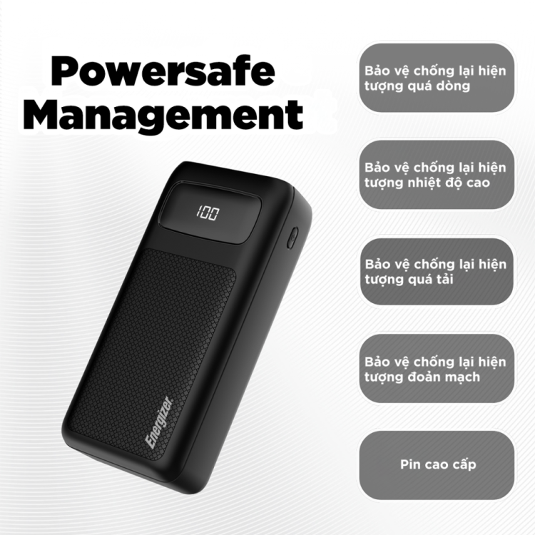 Sạc dự phòng Energizer 30,000mAh /3.7V Li-Polymer - UE30063PQBK